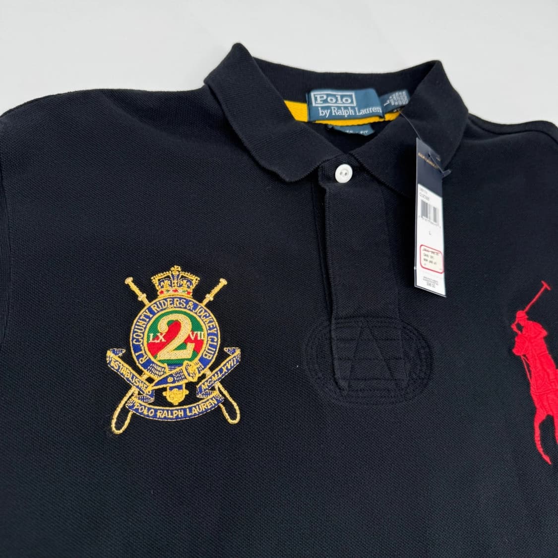 폴로 랄프로렌 빅포니 엠블럼 카라티 블랙 레드 상품이미지3