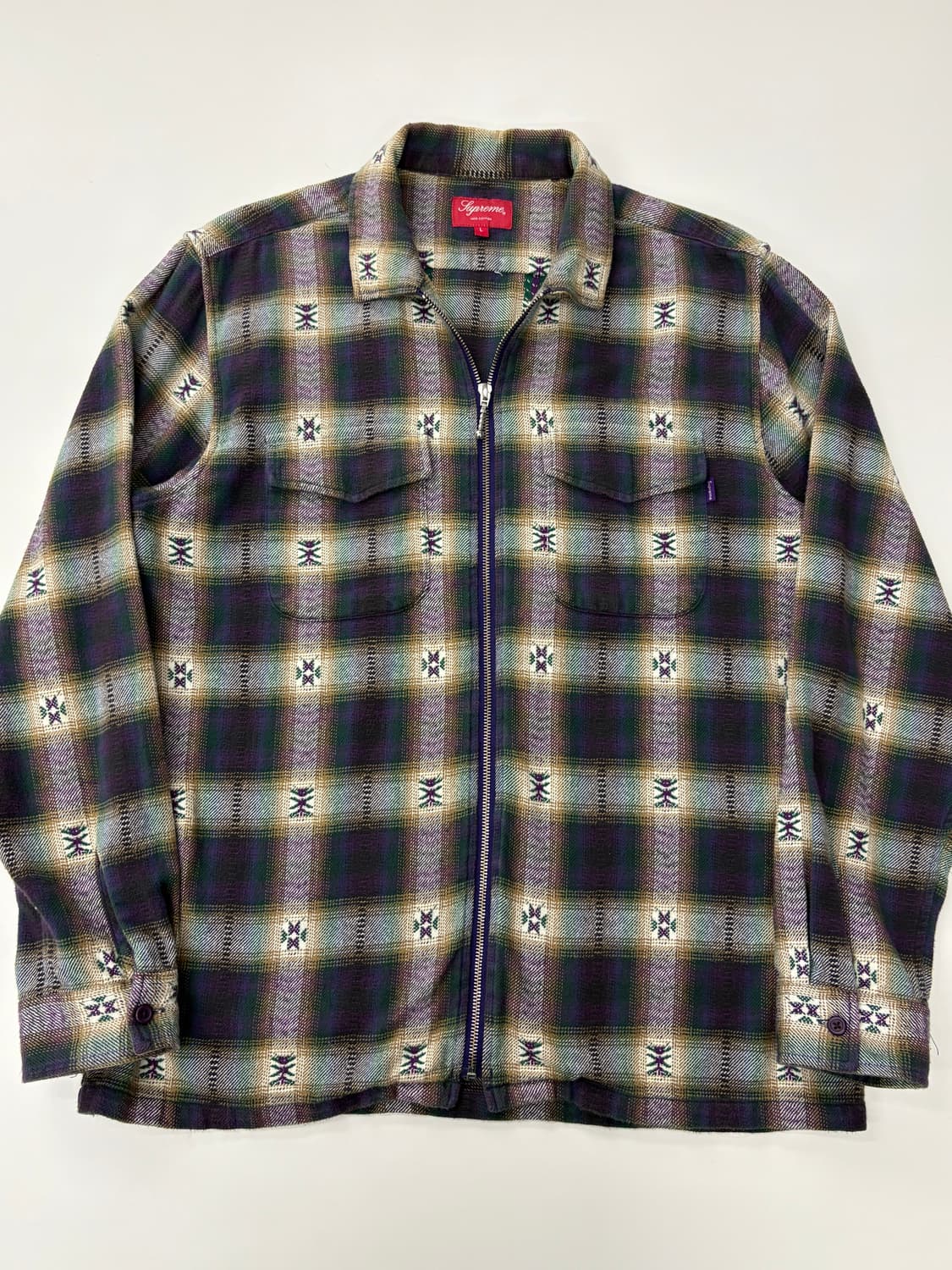 Supreme 슈프림 17fw 플레이드 플란넬 집업 자켓 상품이미지1