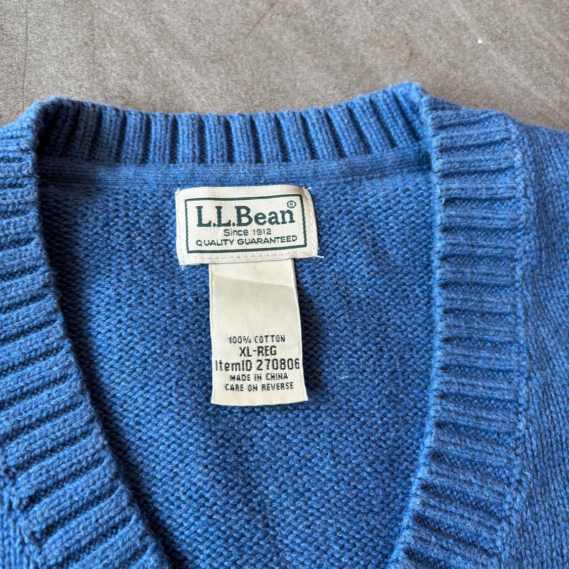 L.L.bean 정품 엘엘빈 블루 해비 코튼 니트 상품이미지5