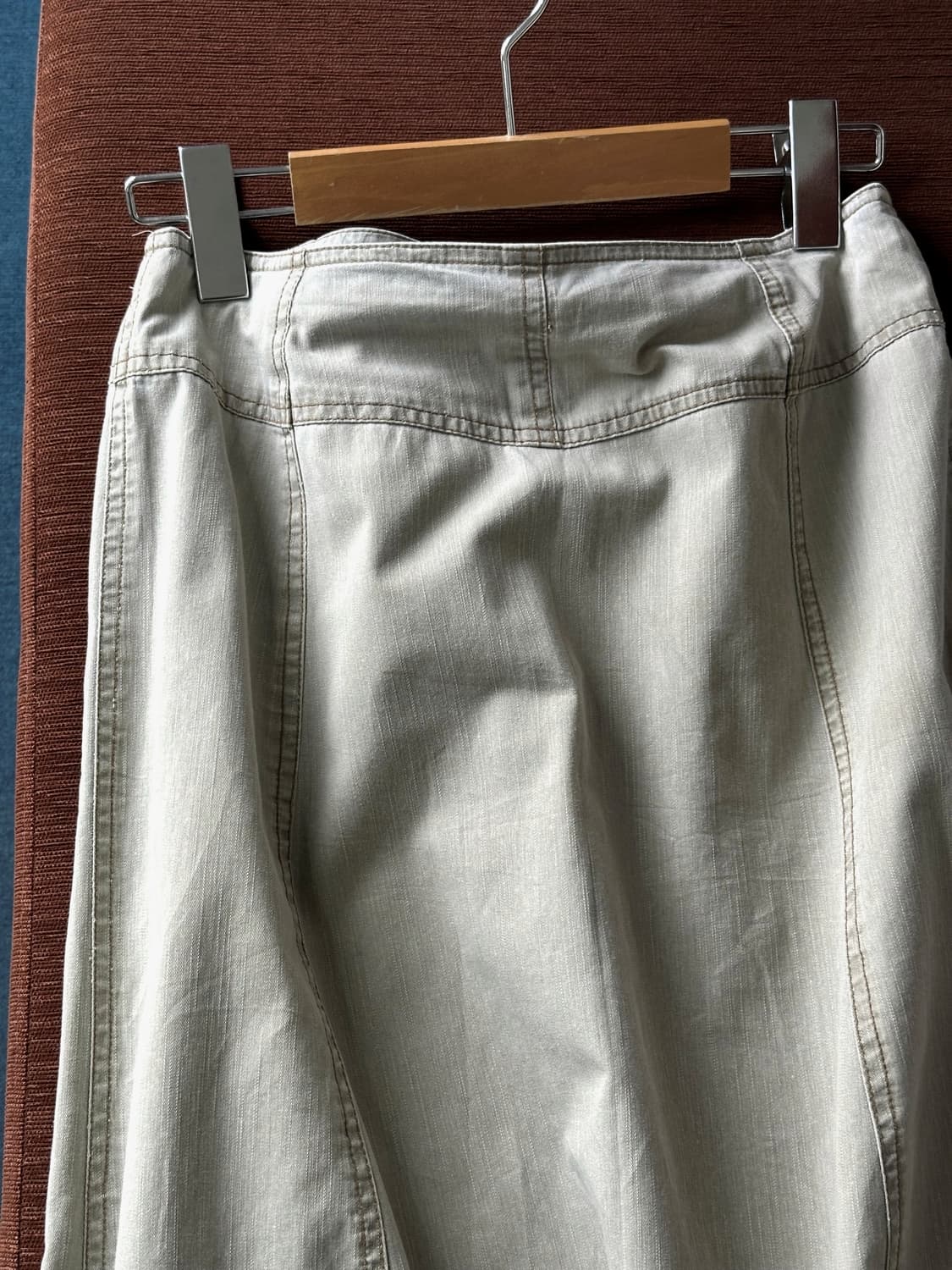 Light denim washed deisgn long skirt 상품이미지9