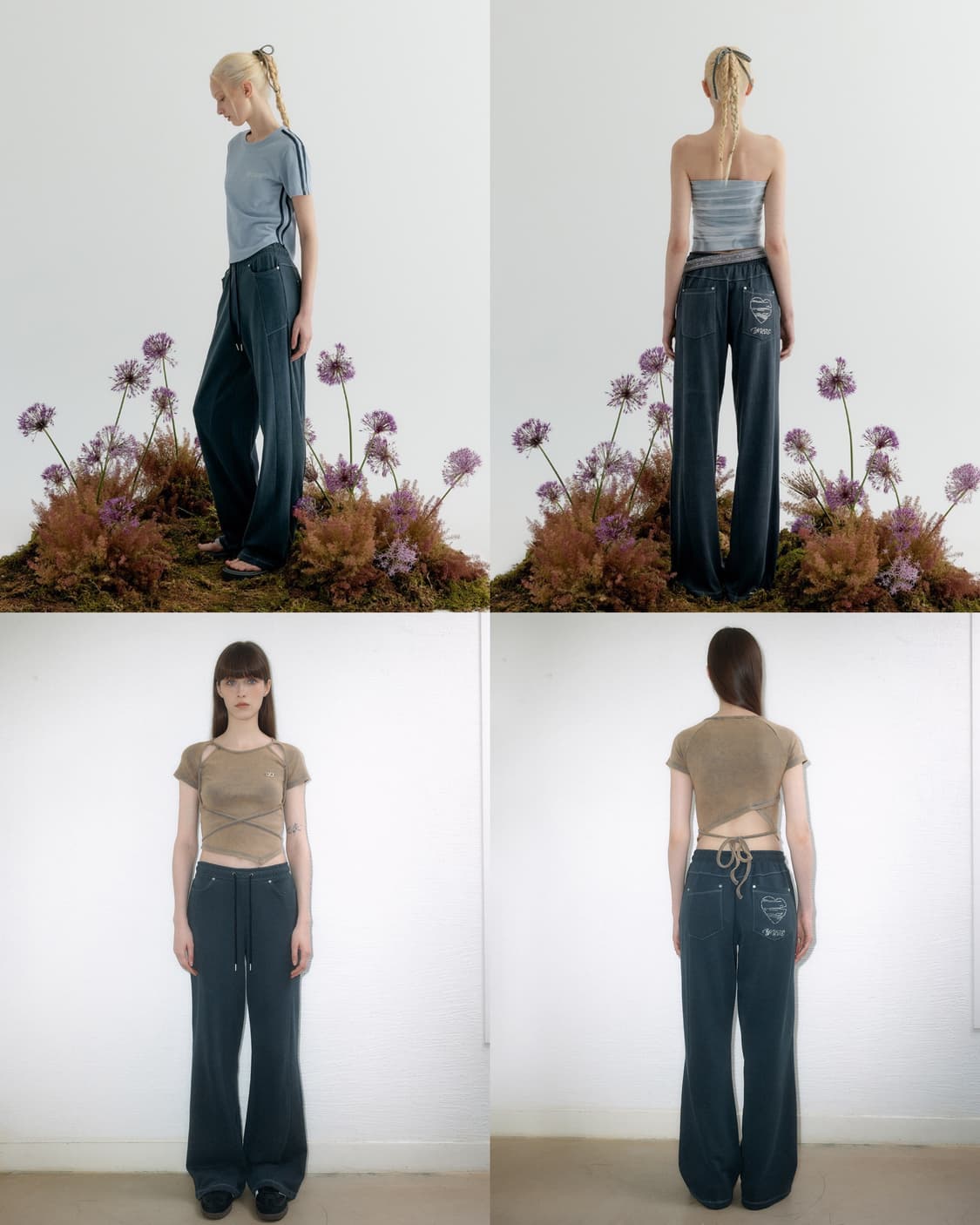 YUSE 유즈 핫 픽스 포인트 와이드 트랙팬츠 바지 상품이미지4