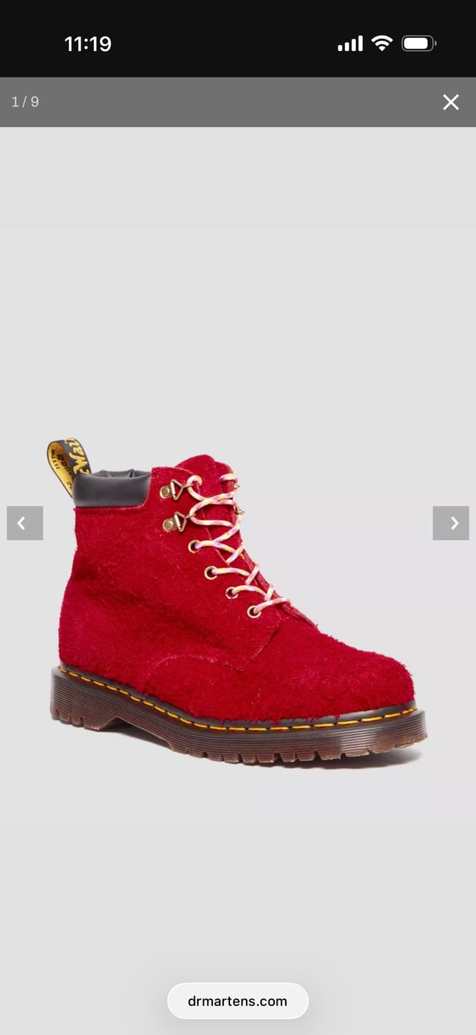 UK11) 닥터마틴 939 스웨이드 부츠 레드컬러 300size 상품이미지1
