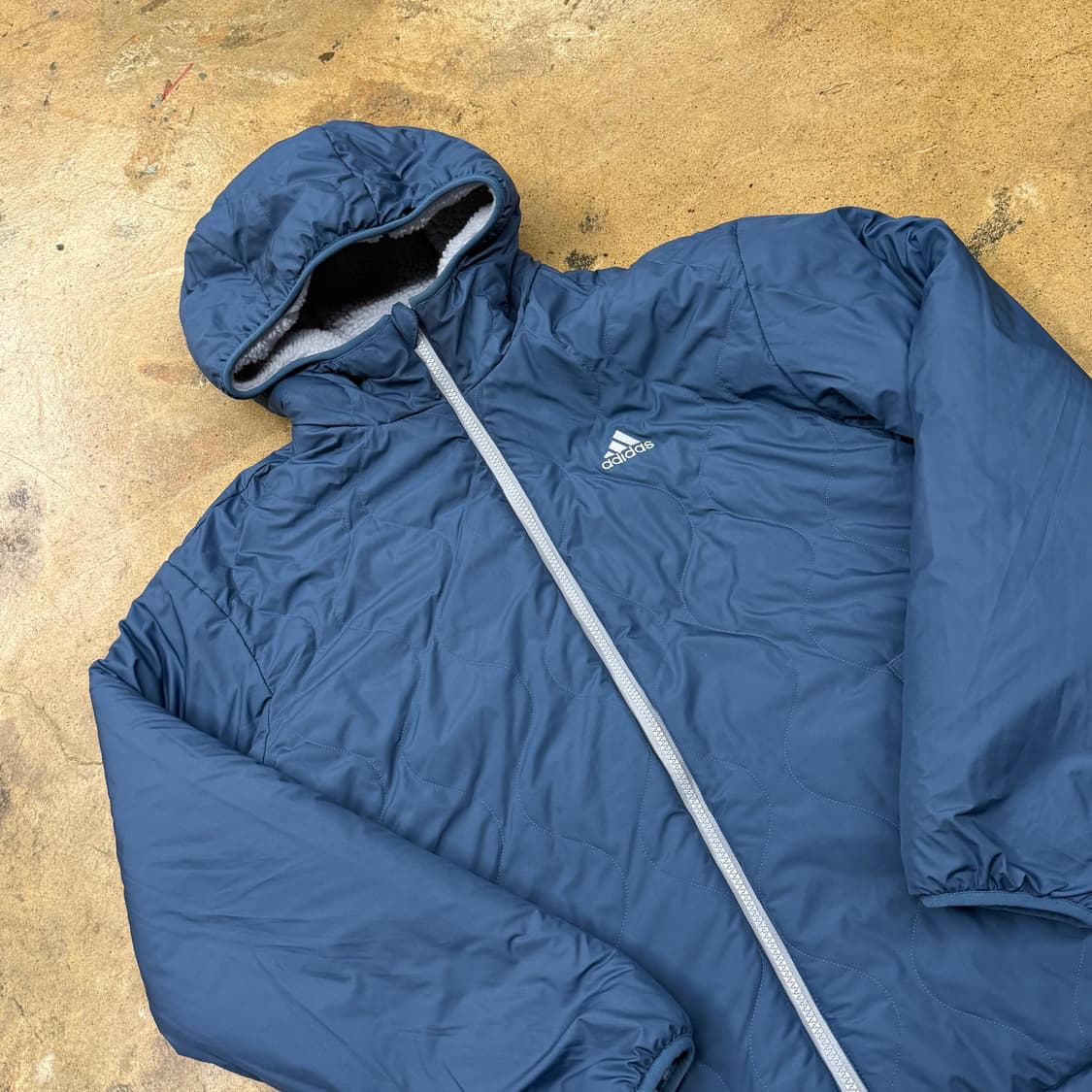 아디다스 블루 패딩 후리스 양면 자켓 상품이미지1