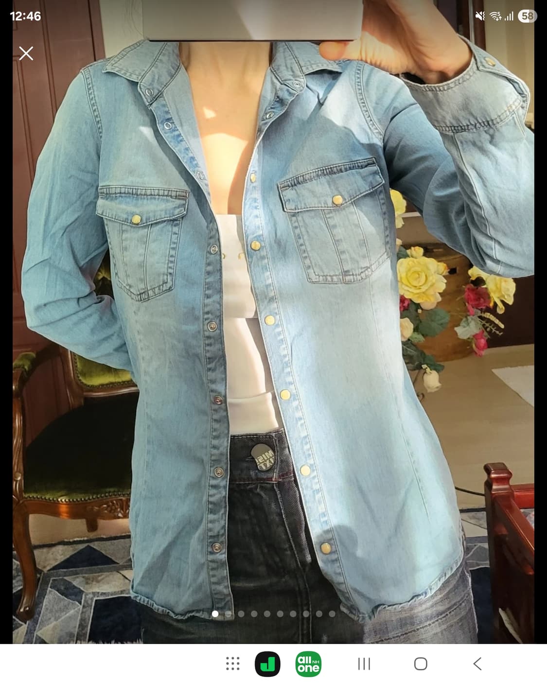 데님 헤지 웨스턴 셔츠 남방  상품이미지1