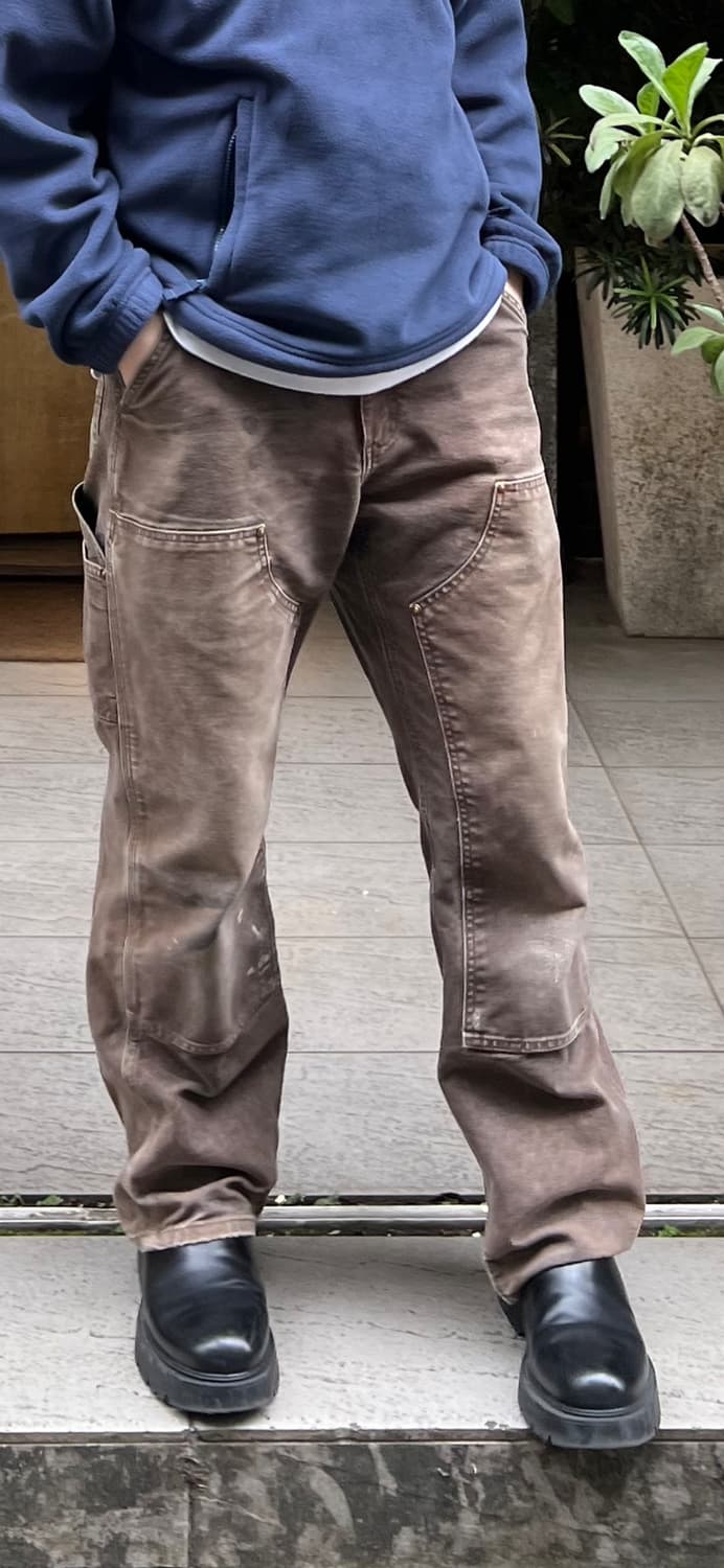 빈티지 칼하트 더블니 다크 브라운 32x30 판매 상품이미지1