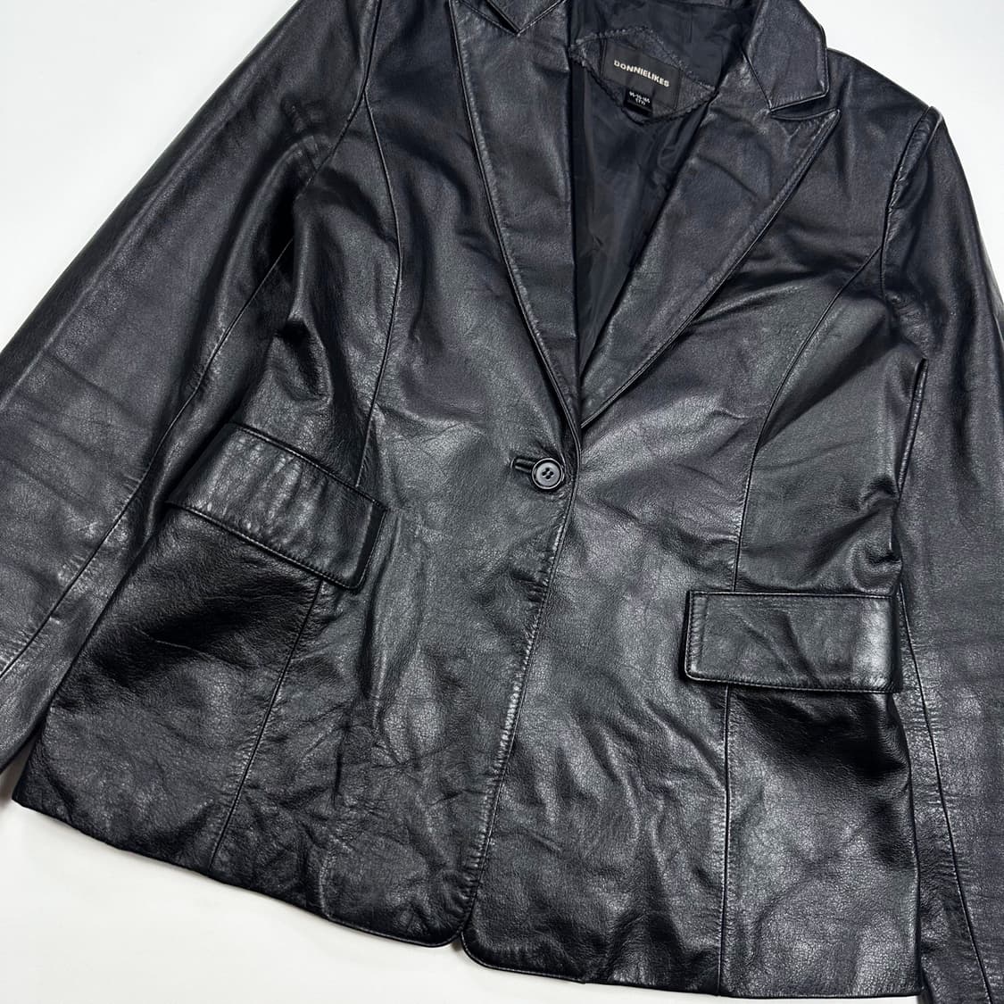 VTG 빈티지 소가죽 블랙 블레이저 자켓 (실측 XL 여성추천) 상품이미지3