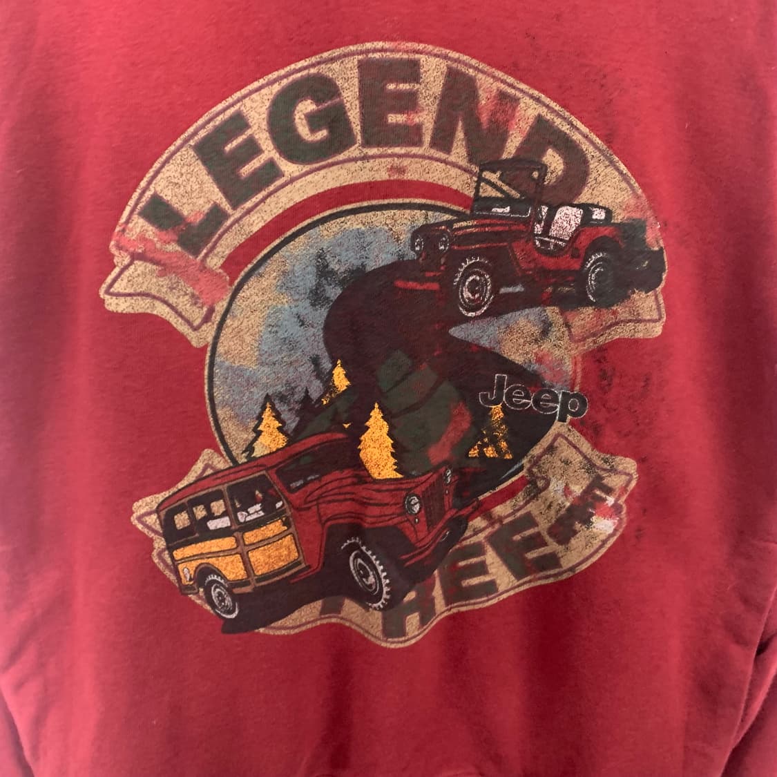 지프 y2k 와투케 버건디 후드티 상품이미지4