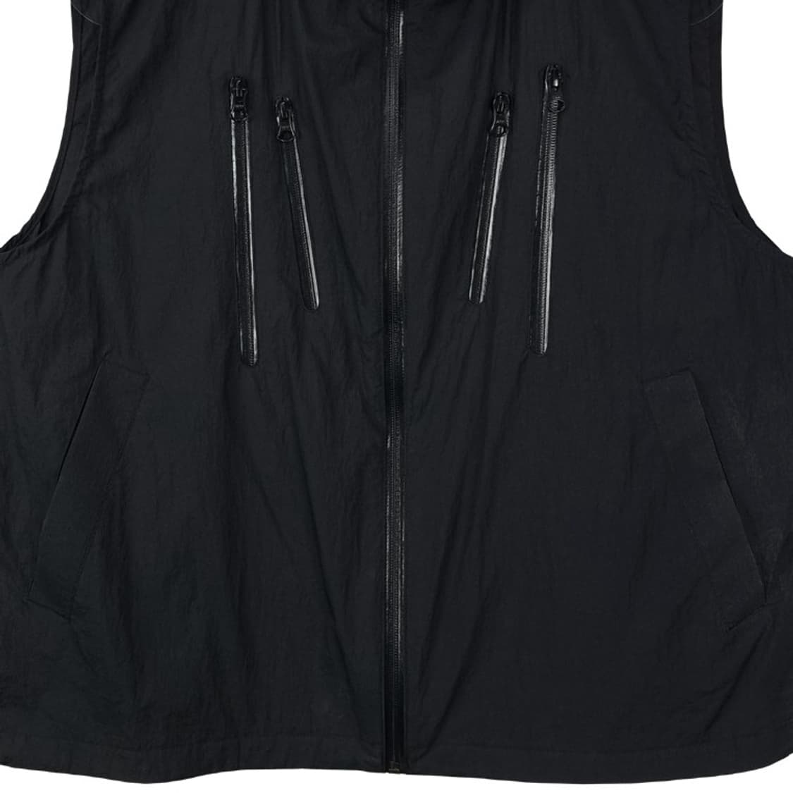 [더뮤지엄비지터] 고프코어 나일론 후드 베스트 조끼 블랙 M16858 상품이미지5