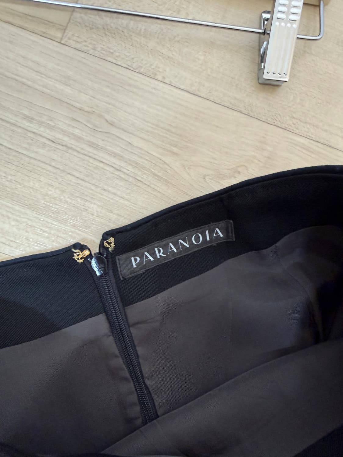 paranoia 밍크 트리밍 울 스커트 상품이미지4