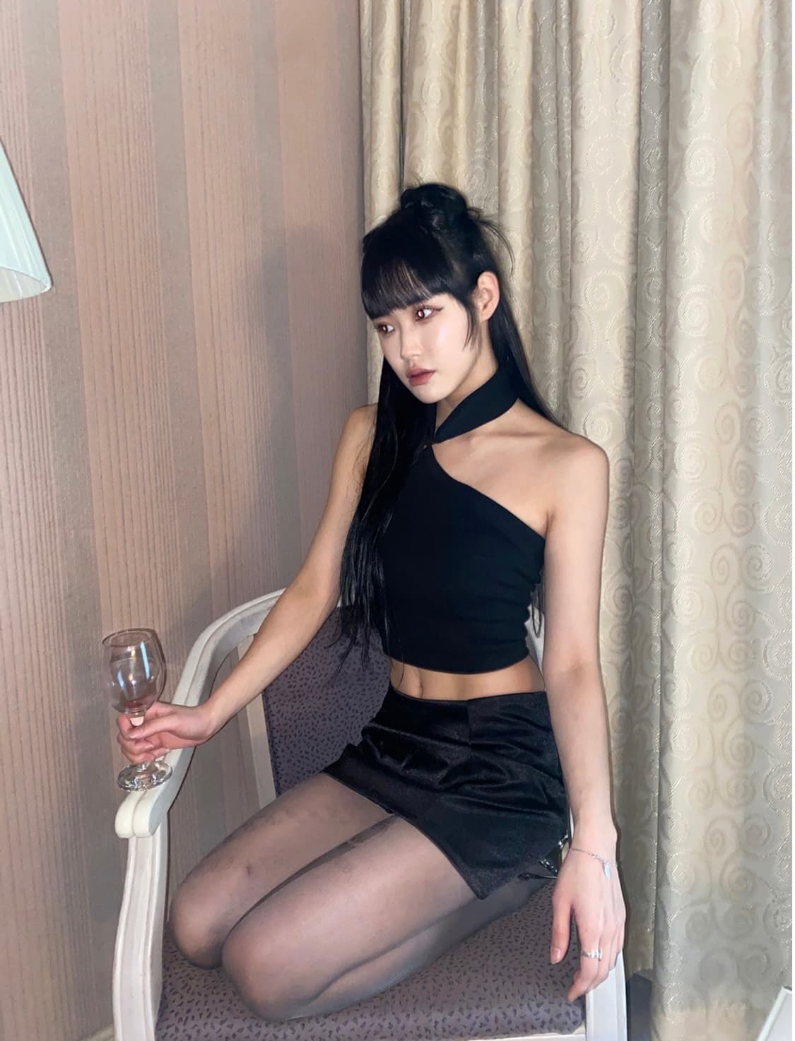 델라인 핀터레스트 감성 로우 웨이스트 고퀄 새틴 스커트 S 새상품 상품이미지7