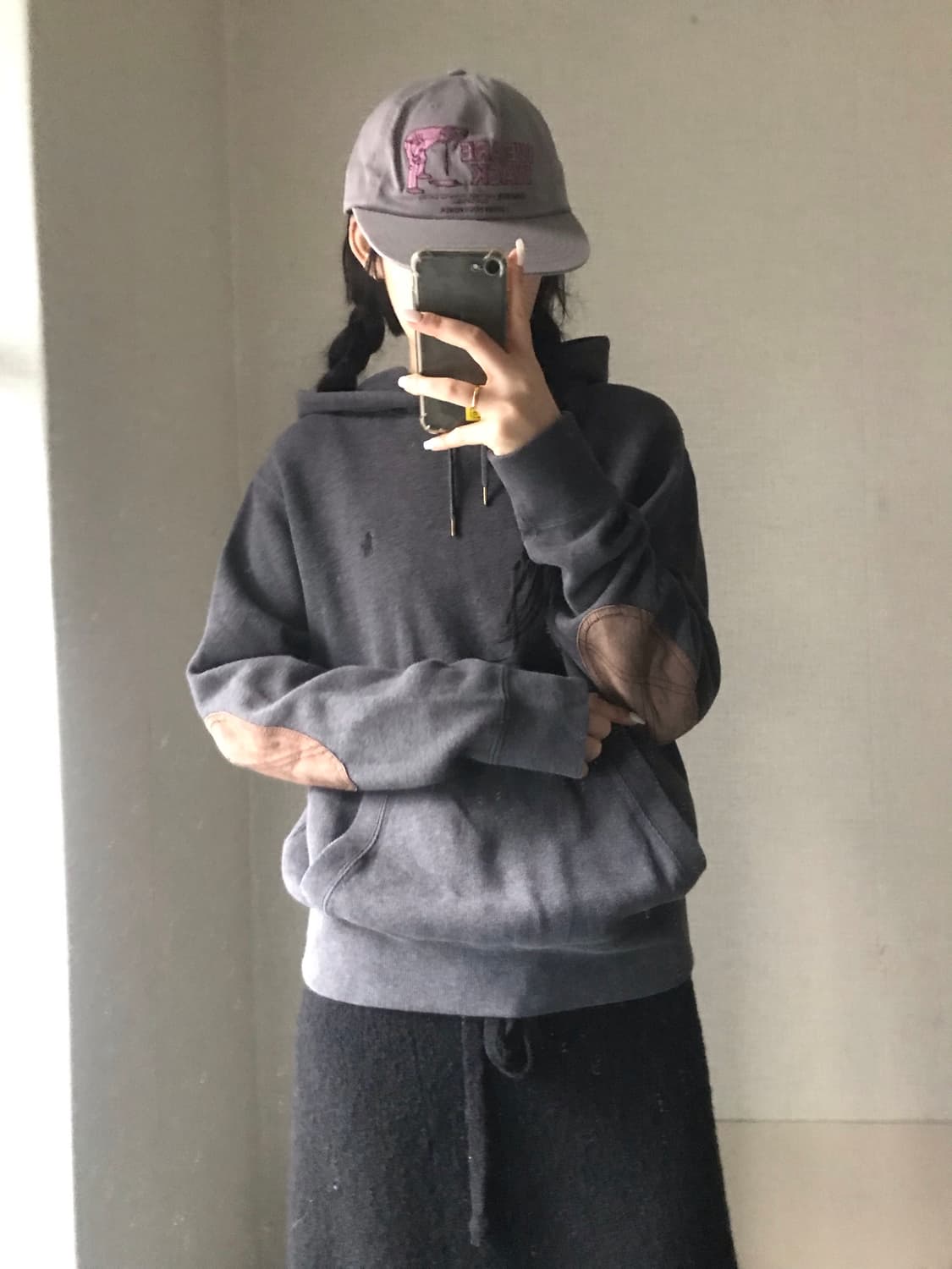 폴로 그레이 엘보패치 후드티 상품이미지4