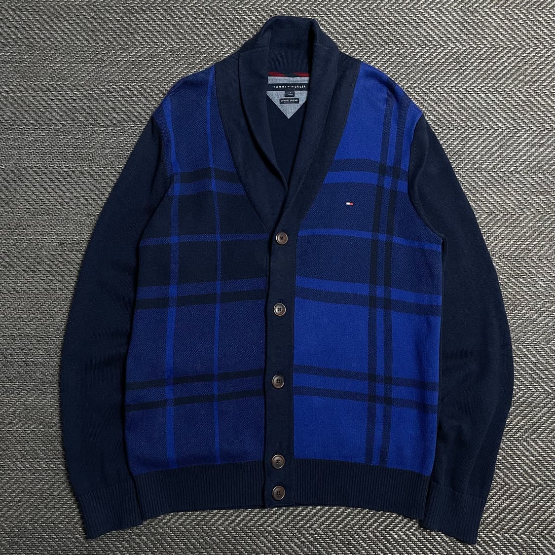 타미힐피거 자수로고 체크 패턴 가디건o 5342 상품이미지1