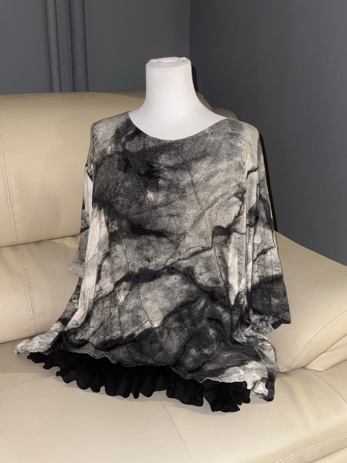 grunge tie-dye printing detail top 상품이미지1