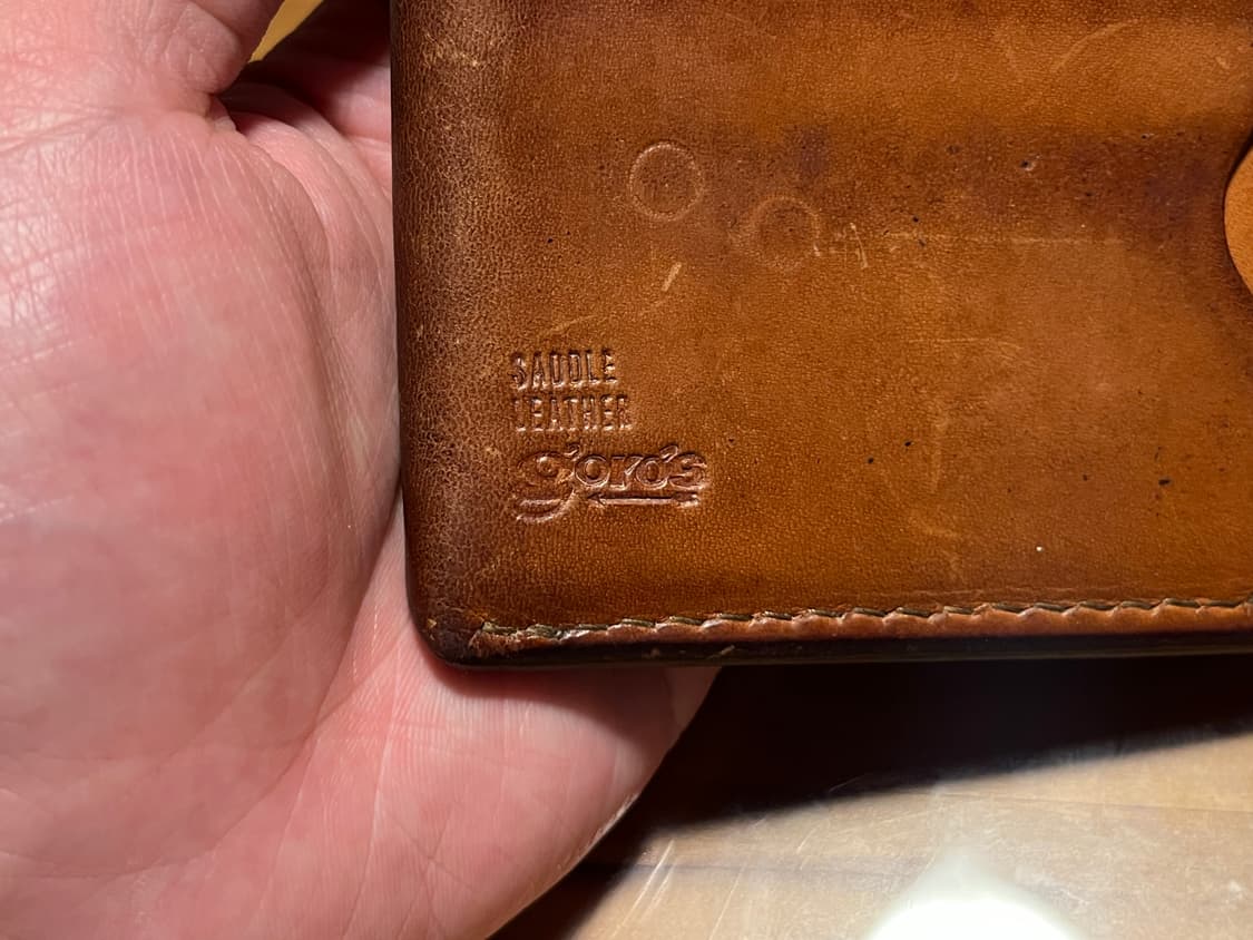 [희귀/풀에이징] 고로스(goro's) 새들 레더 이단 지갑 - 버팔로  상품이미지4