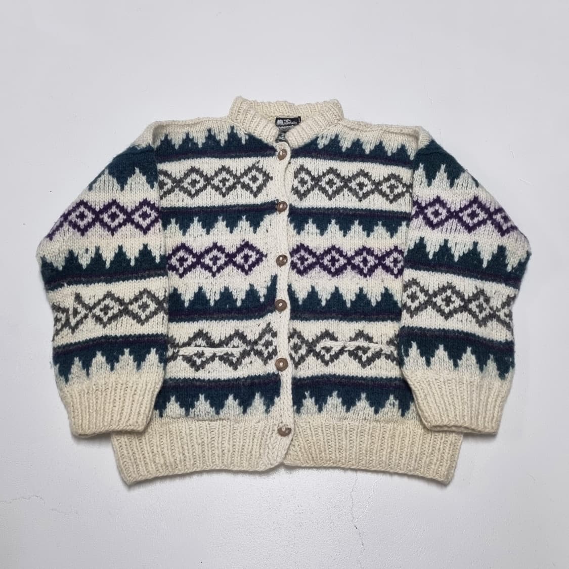 80S VINTAGE 아즈텍 코위찬 가디건 - XL 상품이미지1