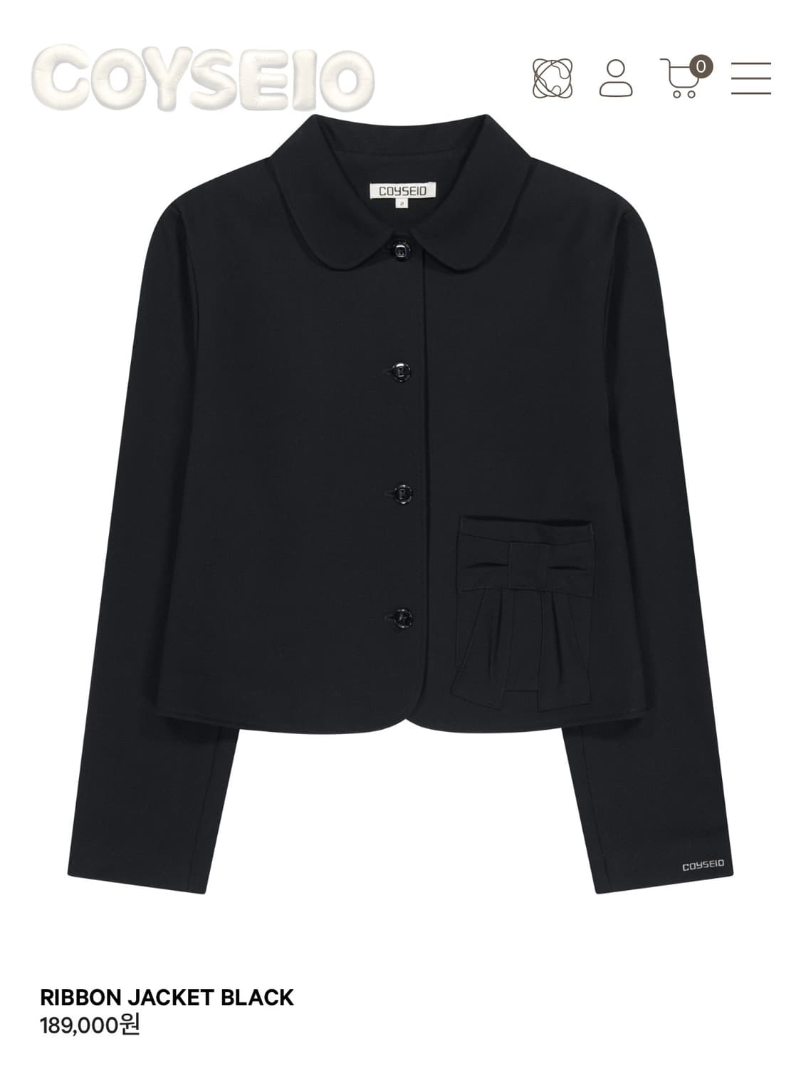 리본 자켓 블랙 RIBBON JACKET BLACK 상품이미지1