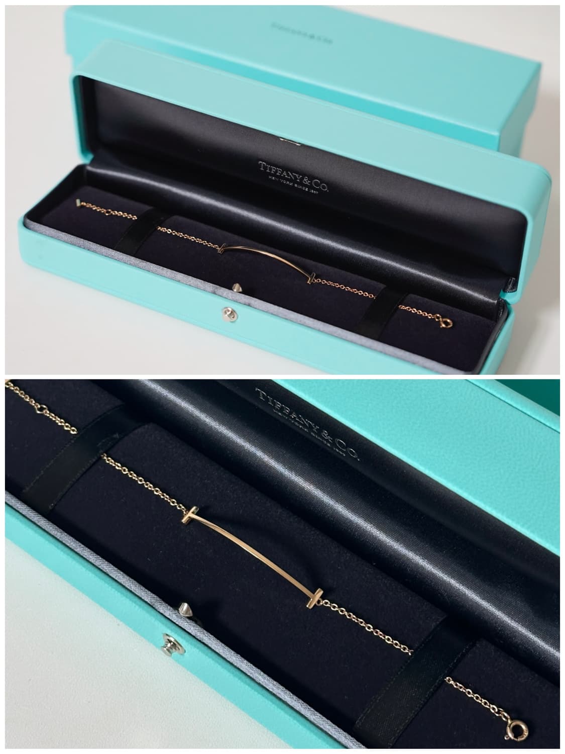 💎티파니앤코 T 스마일 스몰 브레이슬릿 (로즈골드 / M) 팔찌 상품이미지3