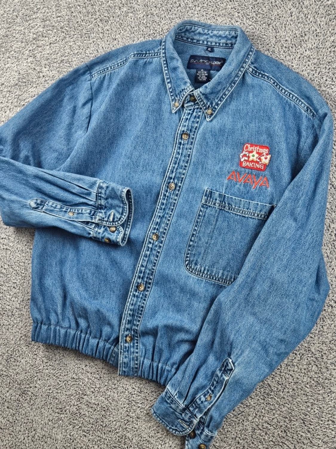 SWINGSTER 크롭 밴딩 커스텀 데님 셔츠 ( XL ) / 11638 상품이미지6