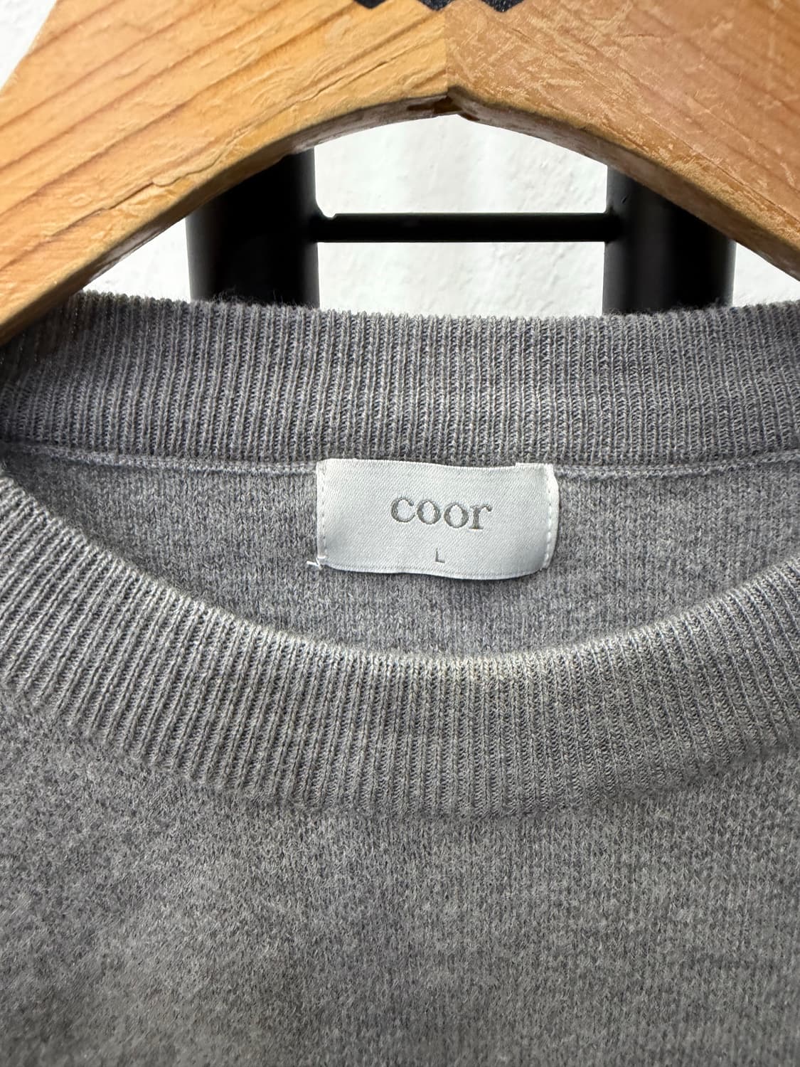 정품) COOR 쿠어 여성 회색 니트 L 상품이미지5