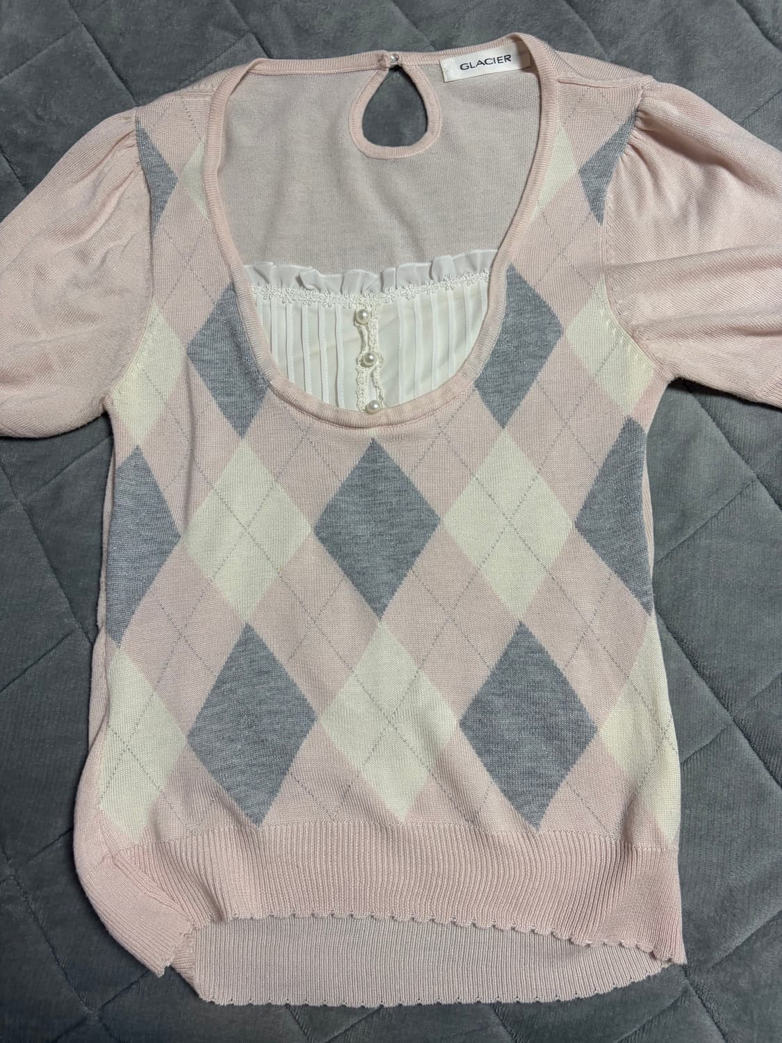 glacier 아가일 로걀탑 흰핑 회핑 희귀 빈티지 일브 상품이미지1