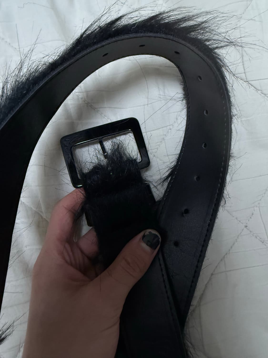 블랙 퍼 벨트  상품이미지2