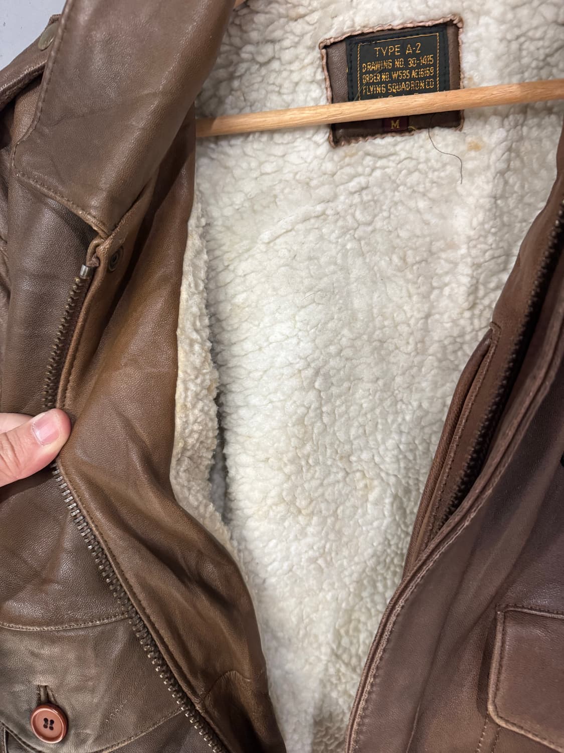 USAF 타입 A-2 양가죽 봄버 레더자켓  상품이미지8