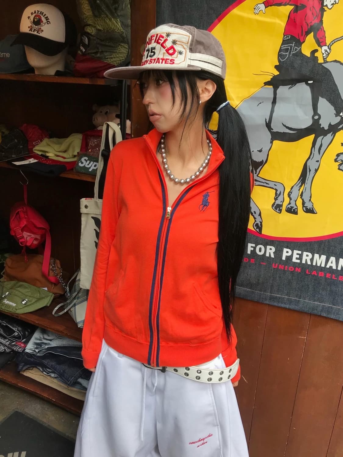 Polo Orange Knit Zip-Up 상품이미지2