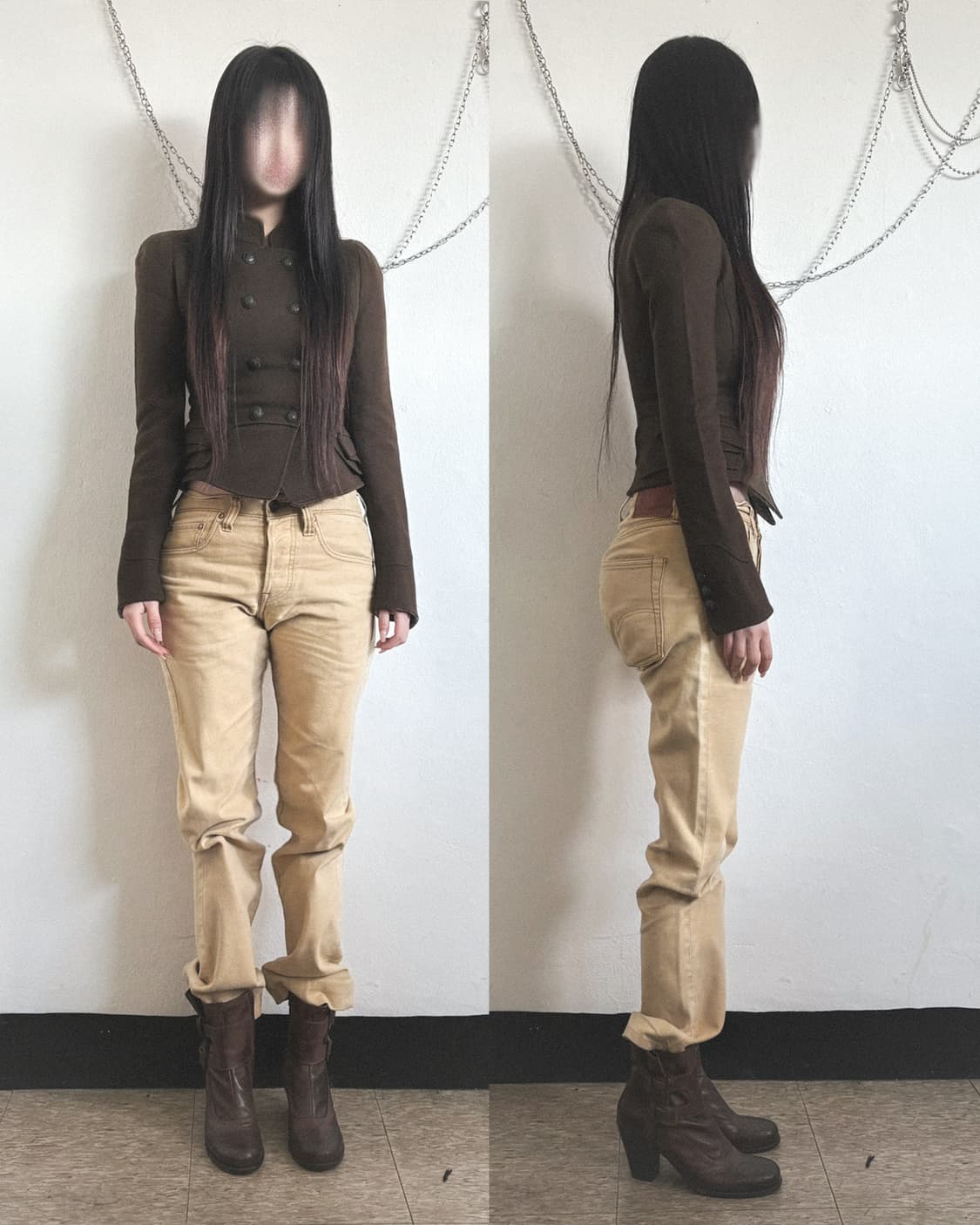 시스템 브라운 울 크롭컷 나폴레옹 자켓 상품이미지2