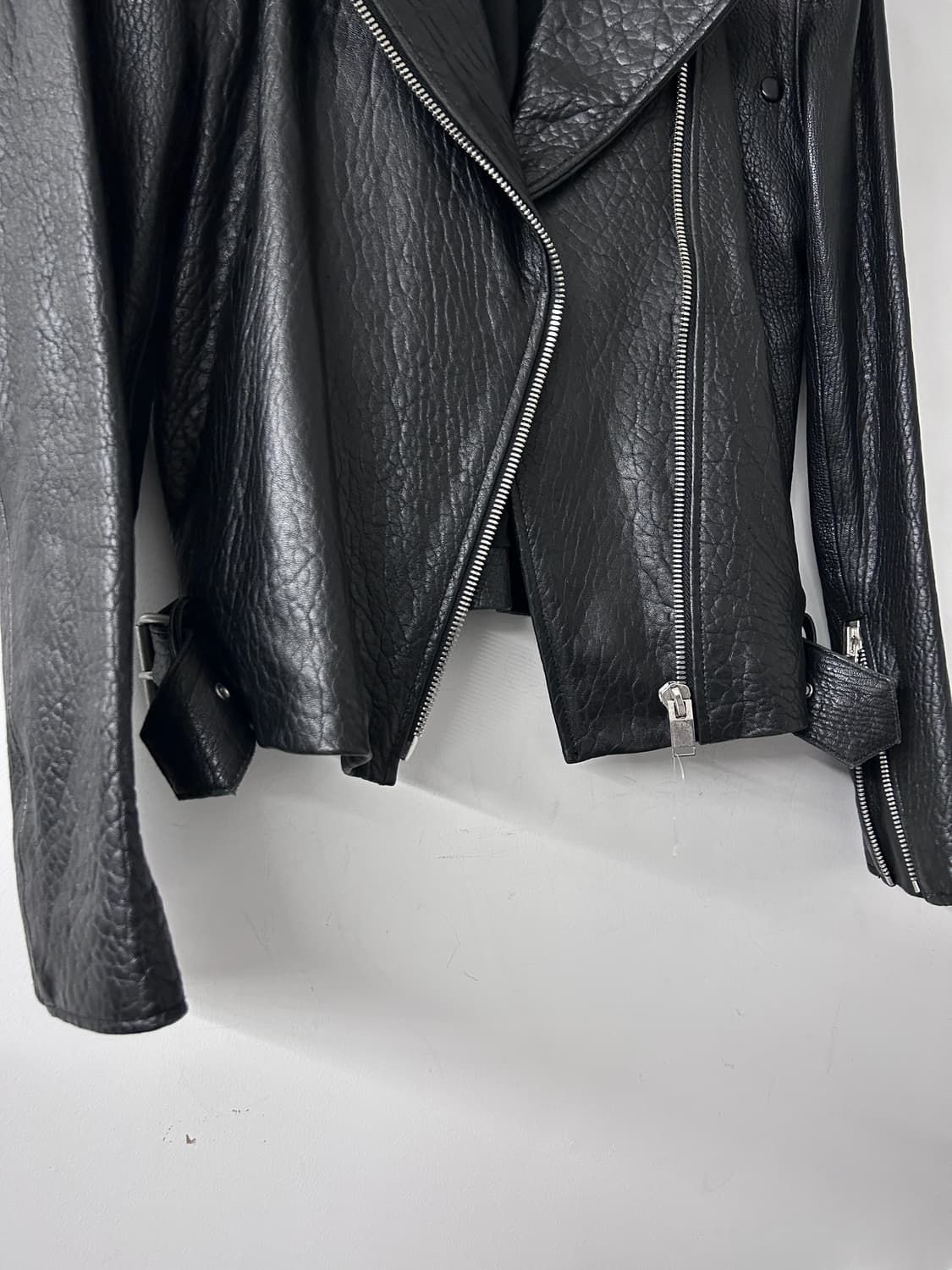 Detachable Sleeve Distressed Leather Jk 상품이미지8