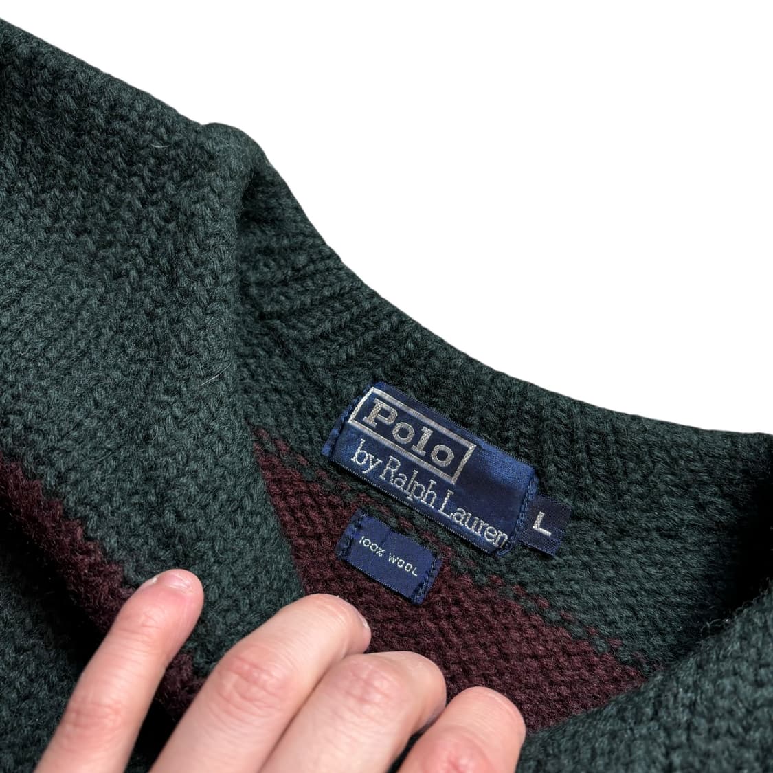 90s 폴로 보트넥 헤비 울 니트 상품이미지3