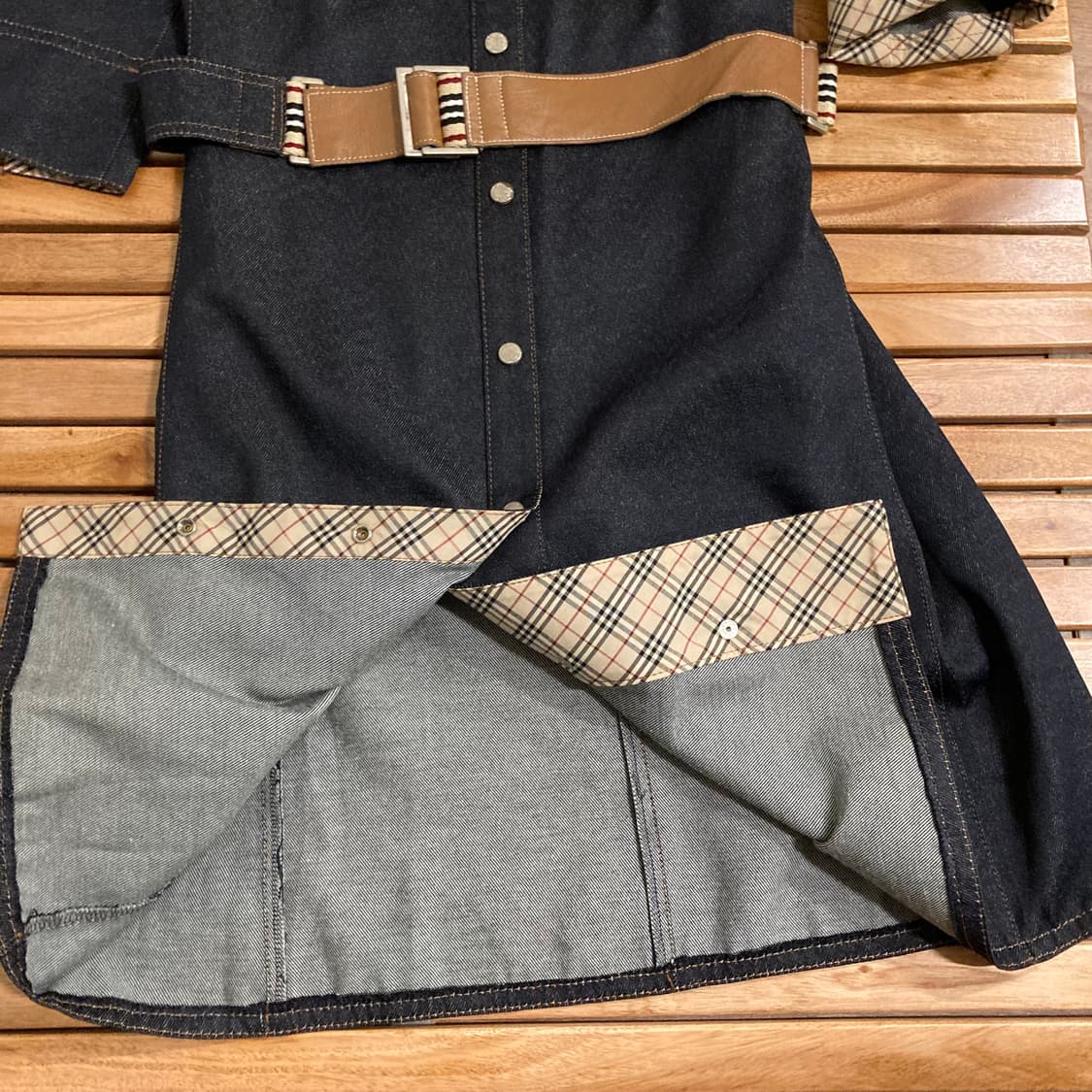 버버리 벨티드 노바체크 데님 원피스 상품이미지5