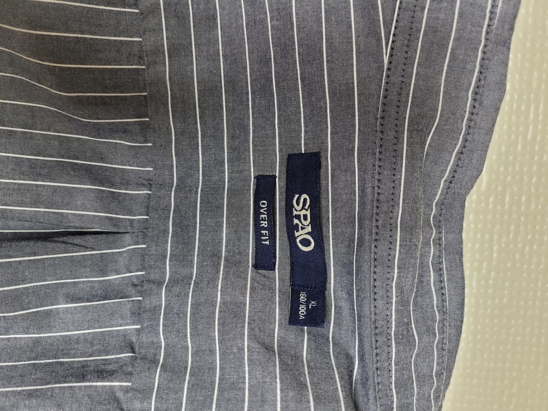 스파오 SPAO 남자 세로 스트라이프 셔츠 XL 그레이 상품이미지9