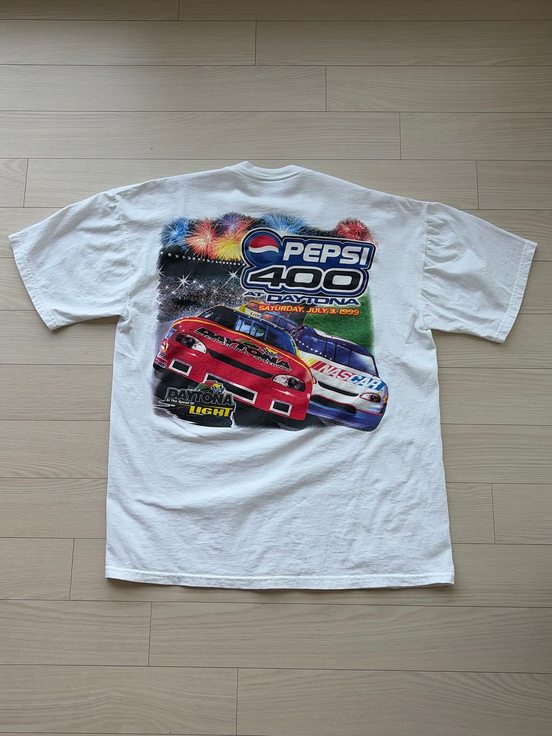 90s 1999 NASCAR 펩시 400 데이토나 프로모 티셔츠 L 상품이미지3