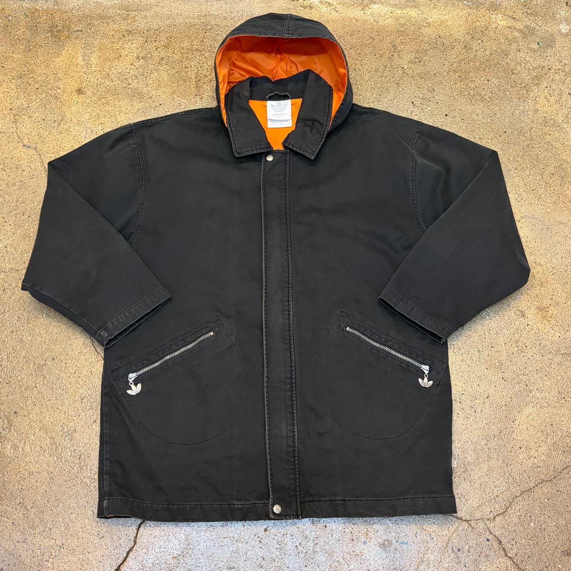 80s USA 빈티지 아디다스 후드 하프코트 패딩 상품이미지5