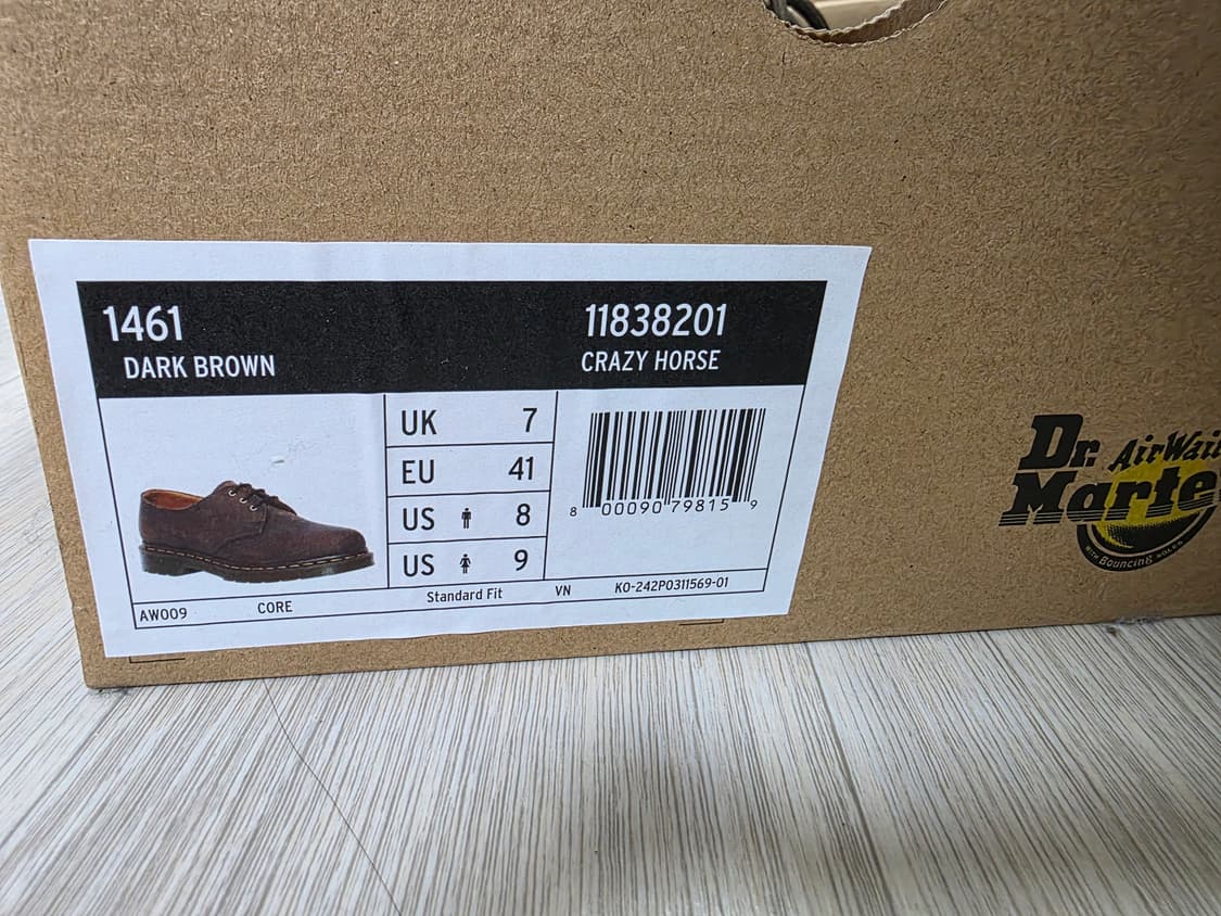 닥터마틴 1461 크레이지 호스 다크브라운 UK7사이즈 상품이미지3