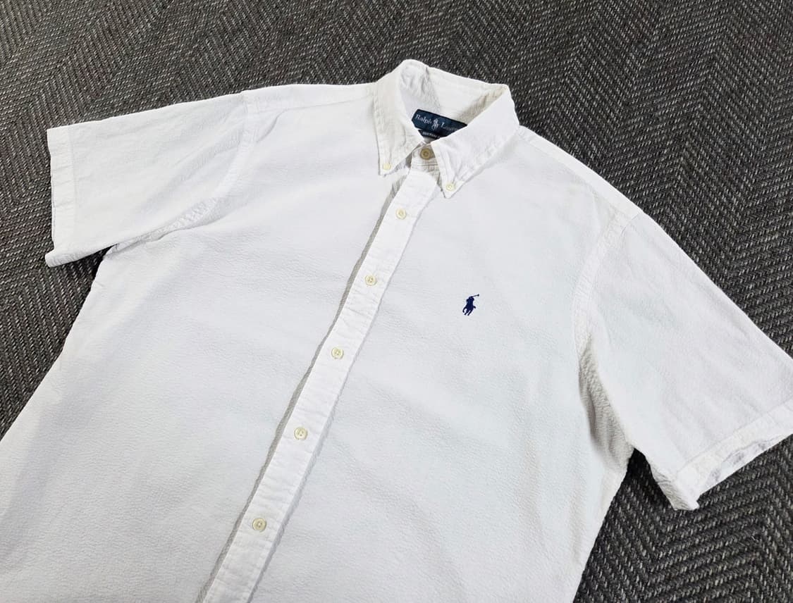 폴로 랄프로렌 화이트 시어서커 반팔 셔츠 상품이미지3