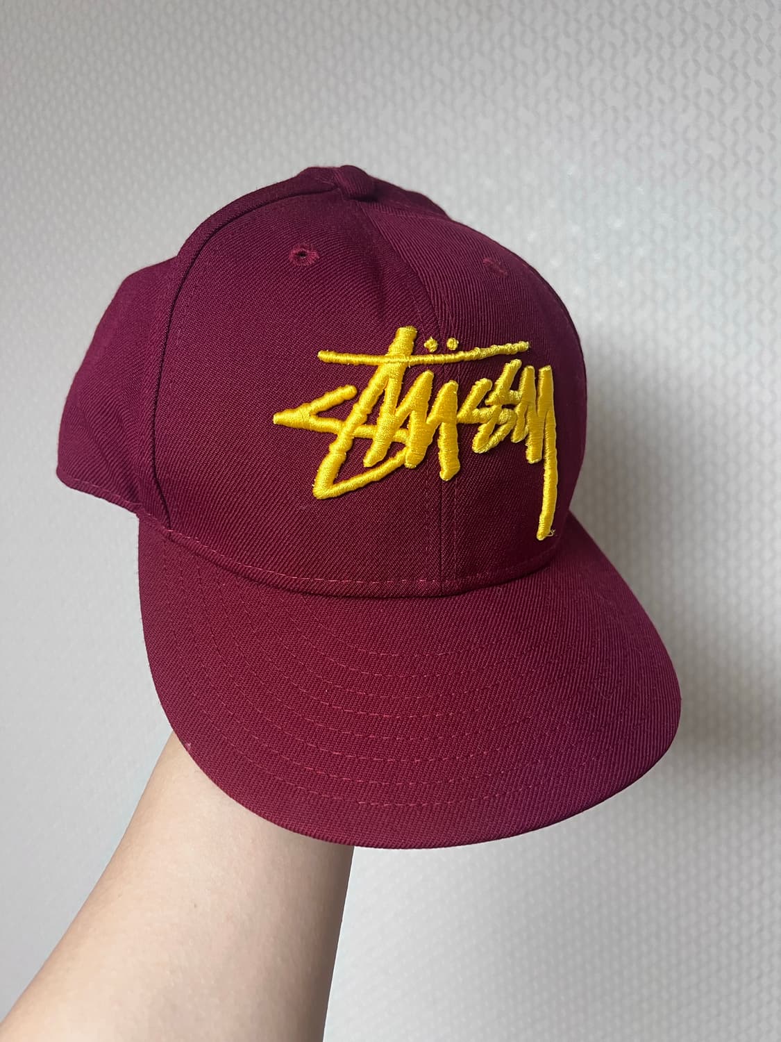 올드 스투시 뉴에라 버건디 울 볼캡 상품이미지1