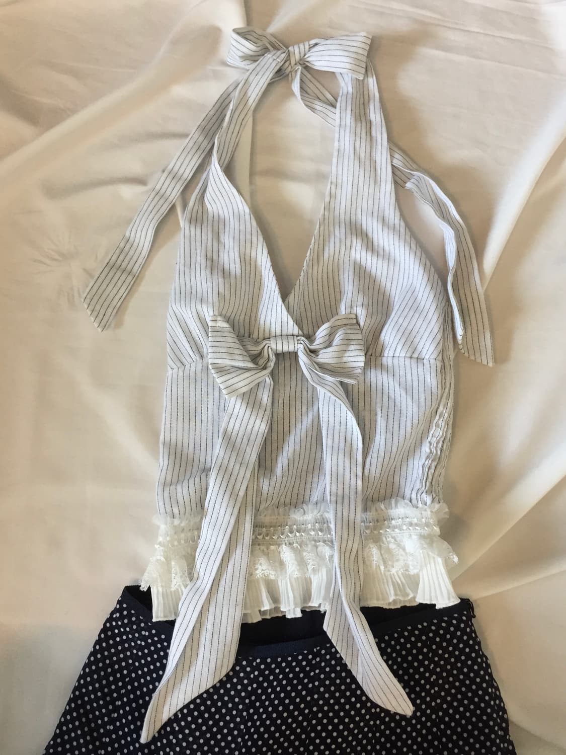 레이스 리본 홀터넥 상품이미지6