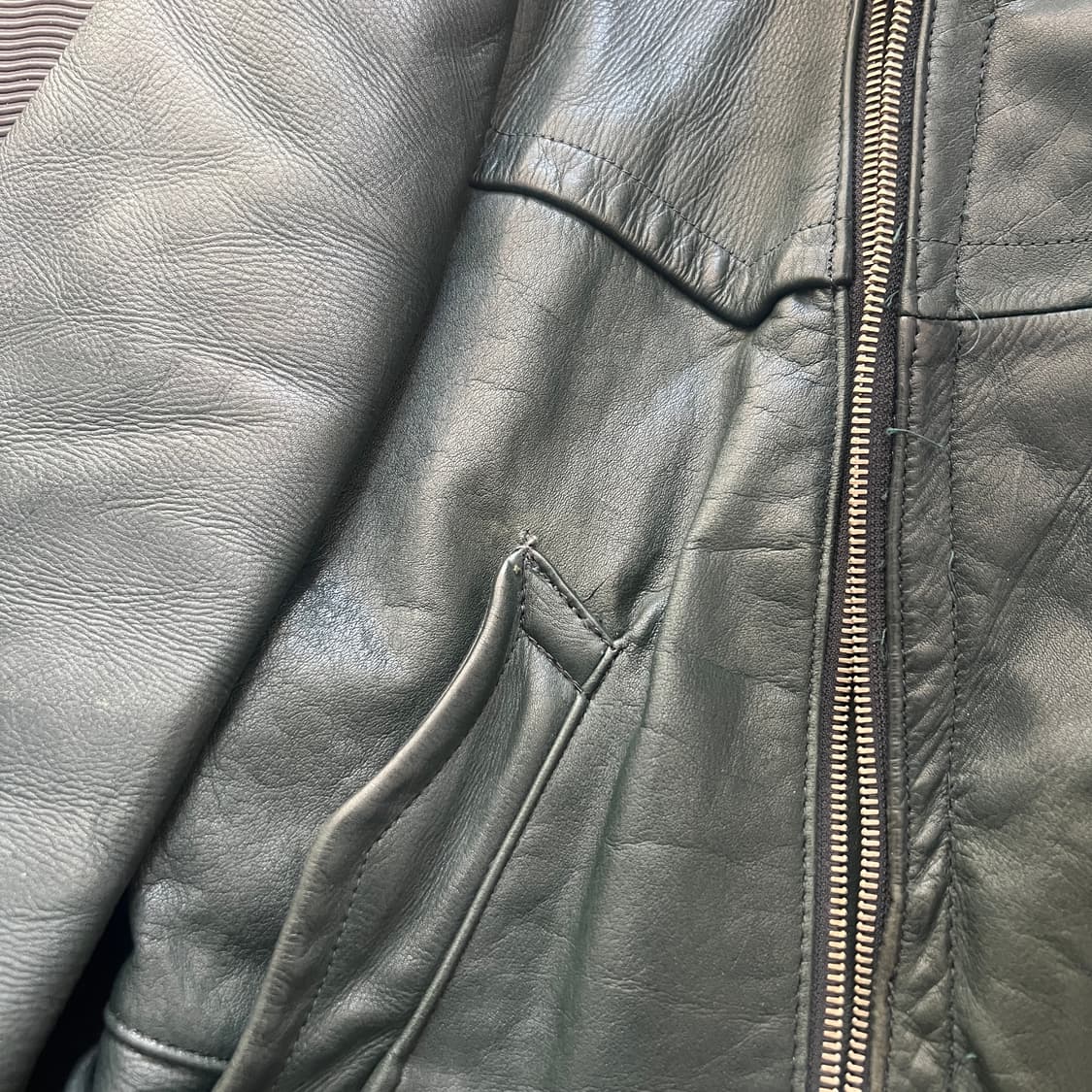 1940s 독일 홀스하이드 라이더자켓 (105) 다크그린 상품이미지8