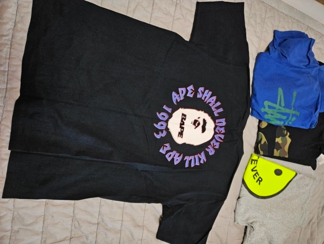 베이프 반팔 티셔츠 블랙 상품이미지1