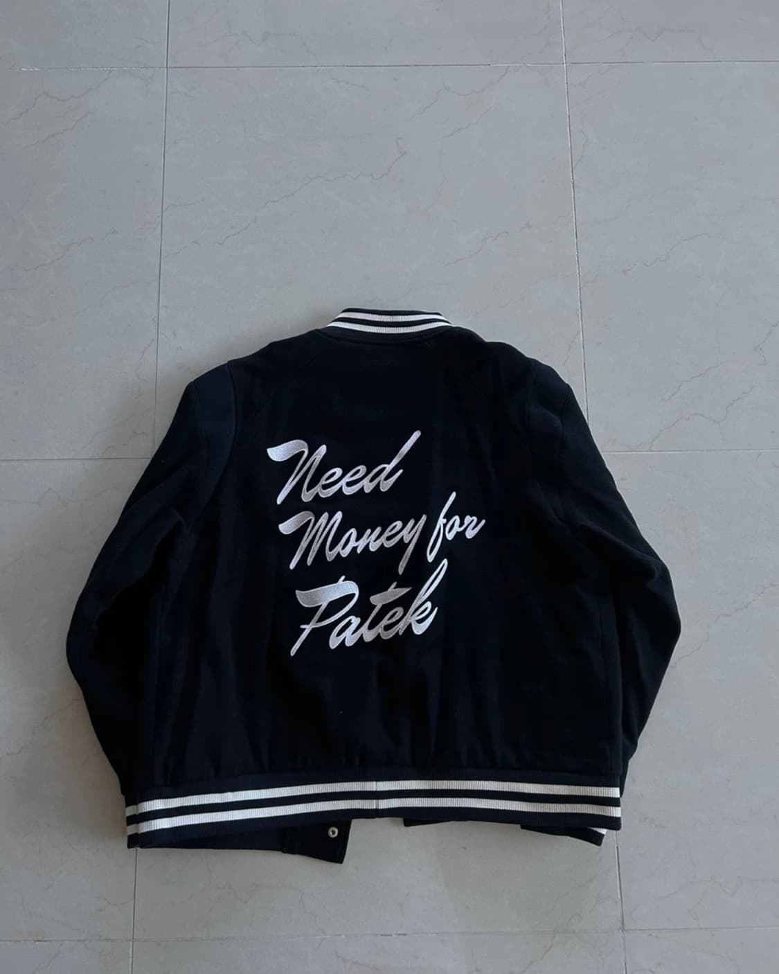 Stranger 스트레인져 레귤러핏 자수 울 바시티 재킷 (네이비) 상품이미지8