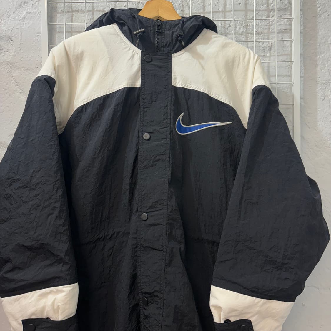 90s 나이키 올드스쿨 흰 검 돕바 자켓 M 상품이미지3