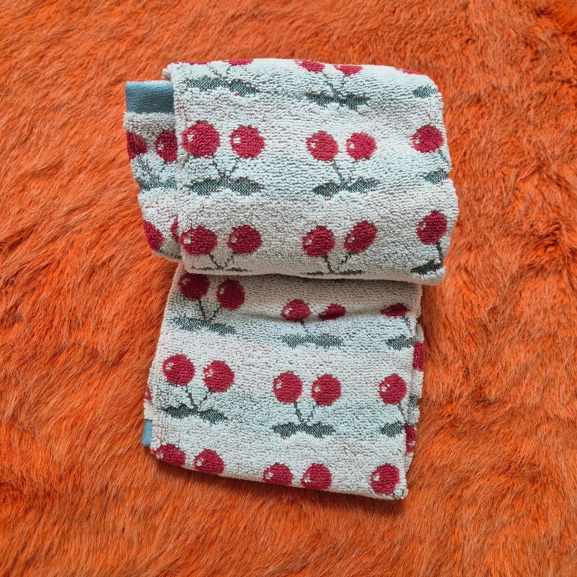 일본 CLOSSHI 체리 타월 욕실수건 2매 34x80cm 새상품 상품이미지3