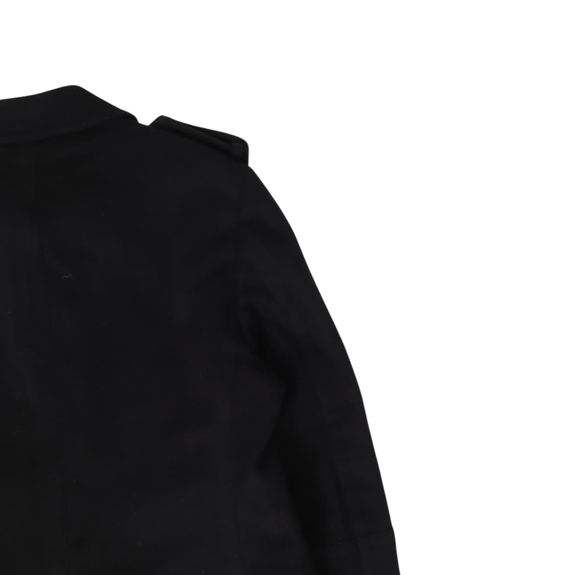 버버리 런던 블랙 울 캐시미어 견장 코트 상품이미지6