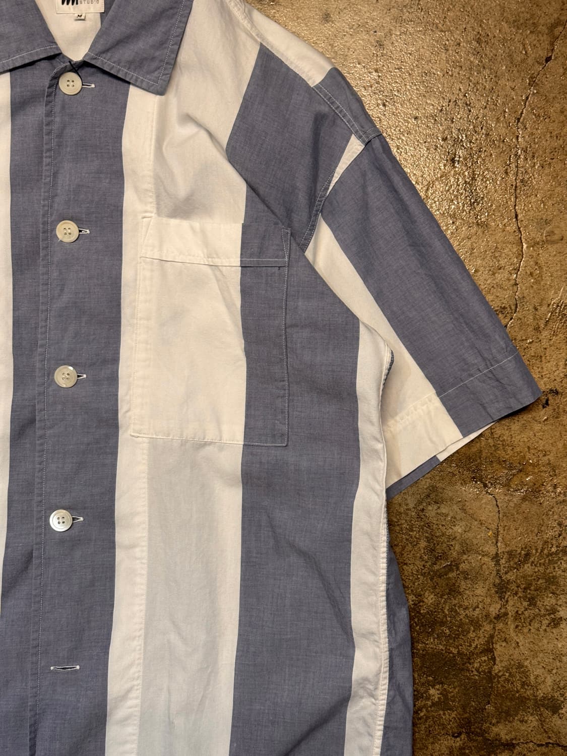 L-XL ) ISSEY MIYAKE Stripe Shirt 상품이미지4