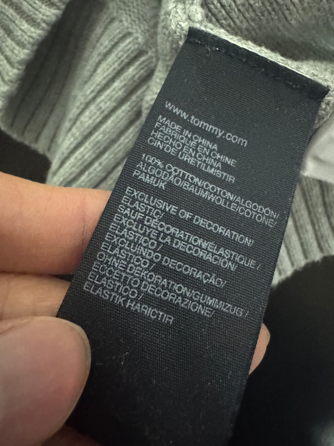 여성 타미힐피거 코튼 니트 집업 그레이 상품이미지5