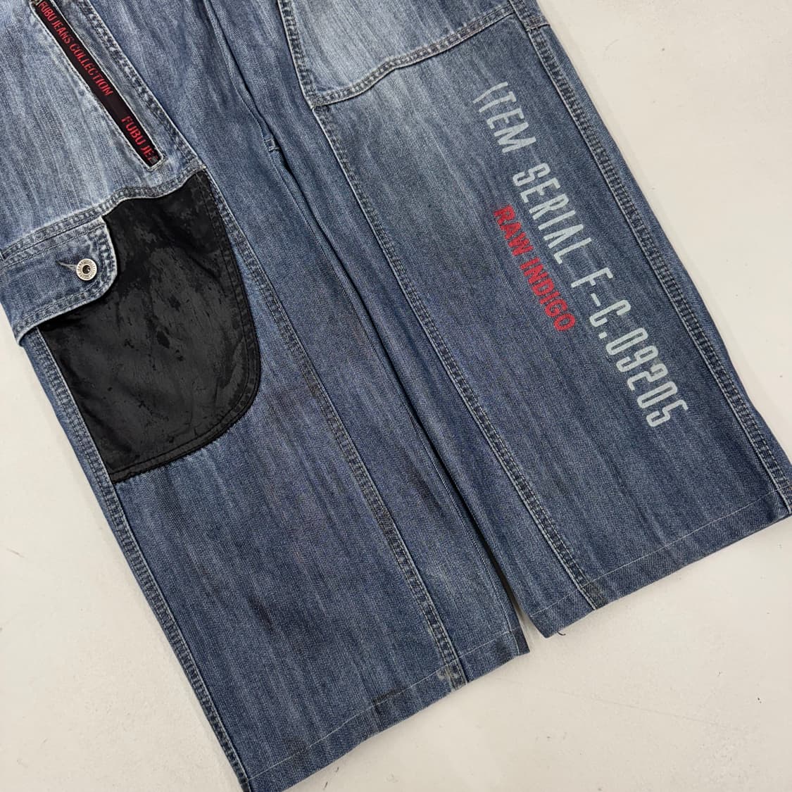 FUBU 후부 백로고 새깅 탄창 와이드 데님팬츠 상품이미지6