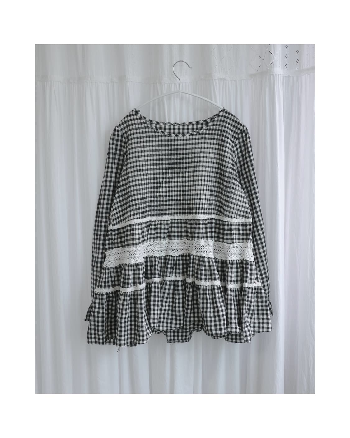 Check frill blouse   상품이미지1