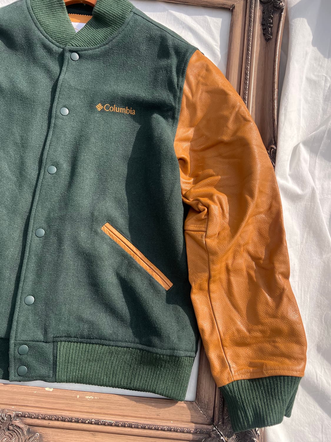 Columbia 레더 슬리브 바시티 자켓 (소가죽) 상품이미지4