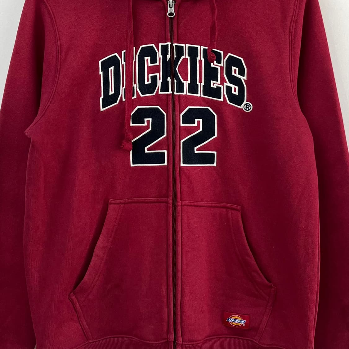 디키즈 자수 빅로고 버건디 후드집업 상품이미지4